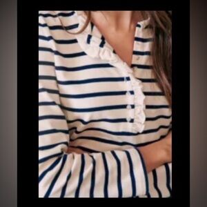 Sézane Gael Mariniere Ecru/Navy Size Small